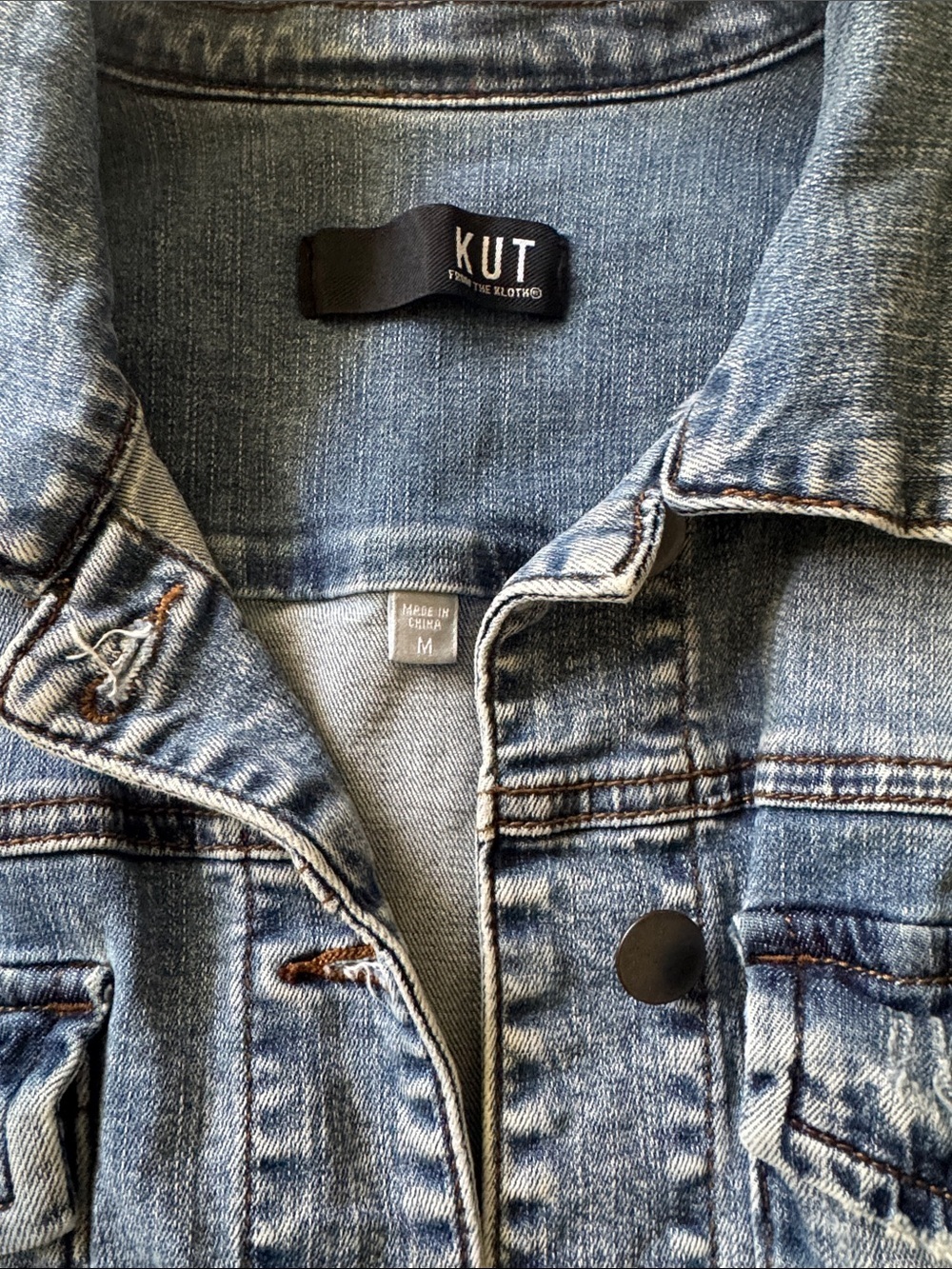 Kut from the Kloth Light Blue Denim Jean Jacket - Picture 2 of 7